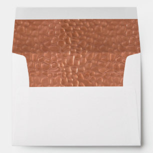 Hammered copper-look design envelopes