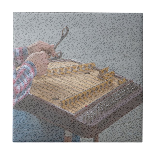 HAMMERED DULCIMER CERAMIC TILE (Front)