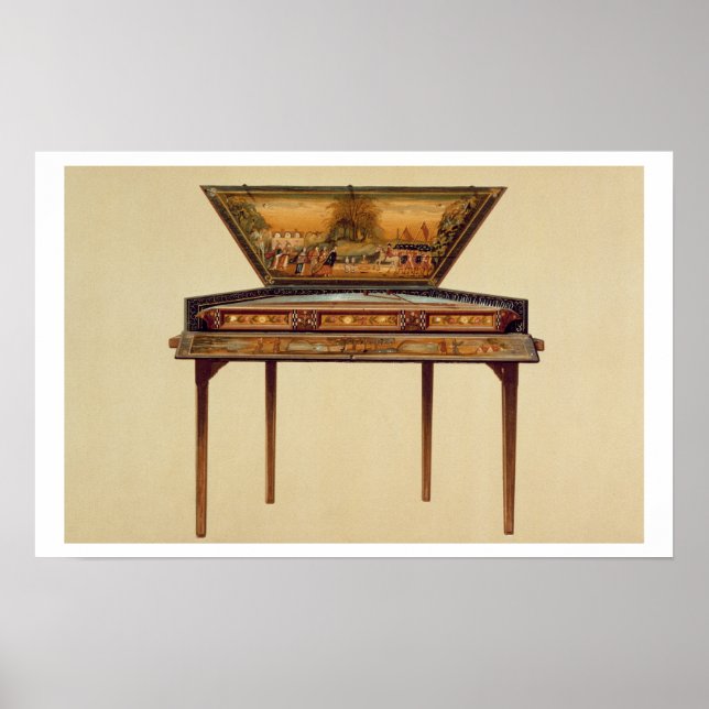 Hammered dulcimer in a painted soundbox, 18th cent poster (Front)
