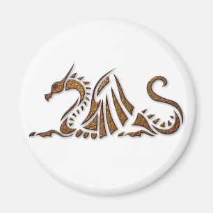 Hammered Rust Dragon Magnet