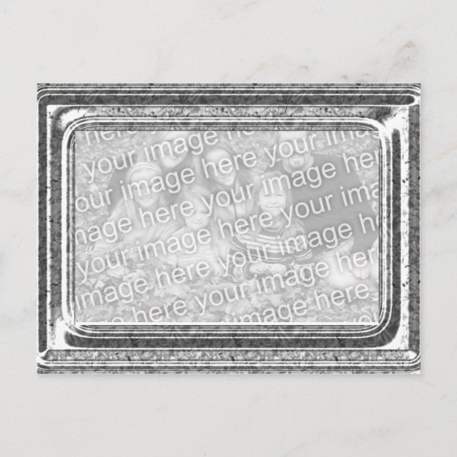 Hammered Silver Frame Photo Template Greeting Postcard (Front)
