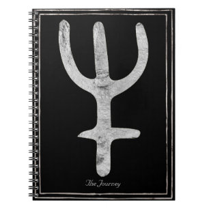 Hammered silver stylised planet Neptune symbol  Notebook