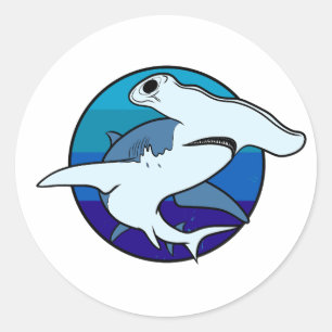 hammerhead fish classic round sticker