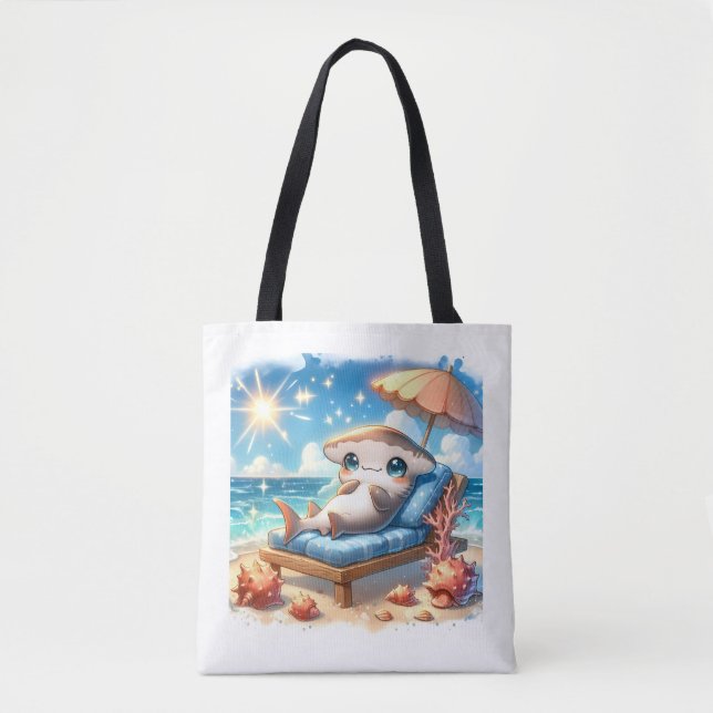 Hammerhead Haven: A Beachside Escape Tote Bag (Front)