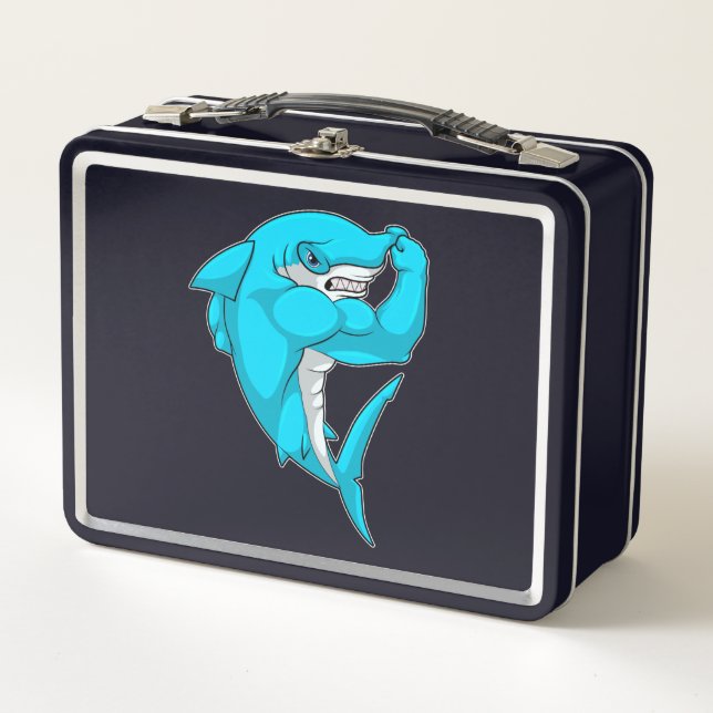 Hammerhead shark as Bodybuilder at Bodybuilding Metal Lunch Box (Front)