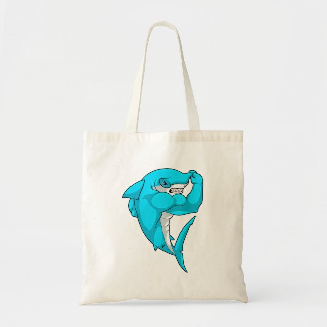 Hammerhead shark as Bodybuilder at Bodybuilding Tote Bag (Front)