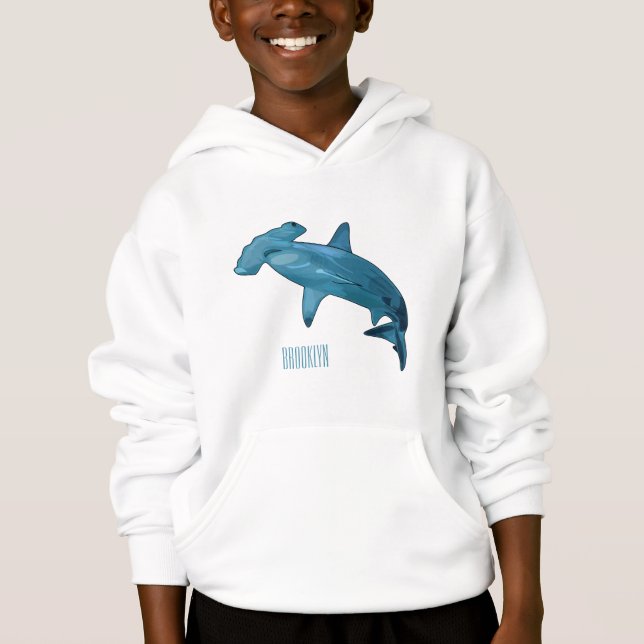 Hammerhead shark cartoon illustration (Front)