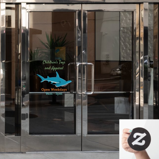 Hammerhead shark cartoon illustration  (Office Door)