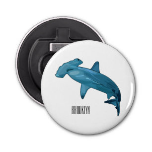 Hammerhead shark cartoon illustration bottle opener