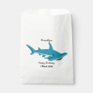Hammerhead shark cartoon illustration favour bag