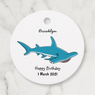 Hammerhead shark cartoon illustration  favour tags