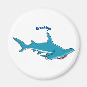 Hammerhead shark cartoon illustration magnet