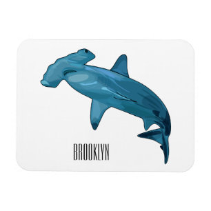 Hammerhead shark cartoon illustration magnet