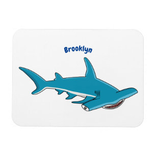 Hammerhead shark cartoon illustration magnet