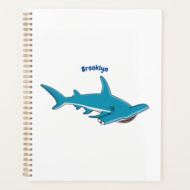 Hammerhead shark cartoon illustration planner (Front)