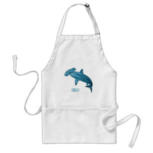 Hammerhead shark cartoon illustration standard apron