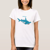 Hammerhead shark cartoon illustration