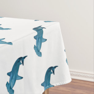 Hammerhead shark cartoon illustration tablecloth