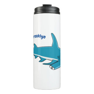 Hammerhead shark cartoon illustration thermal tumbler