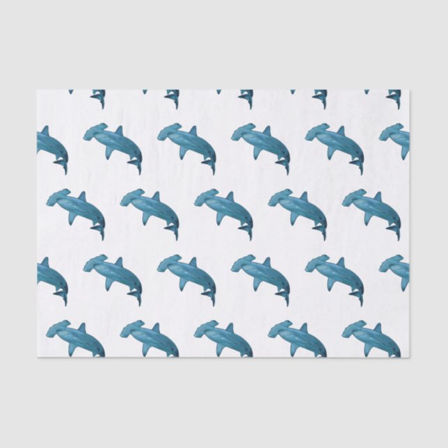 Hammerhead shark cartoon illustration tissue paper (Front)