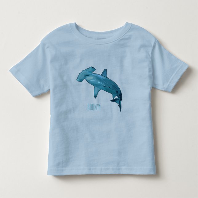 Hammerhead shark cartoon illustration toddler T-Shirt (Front)