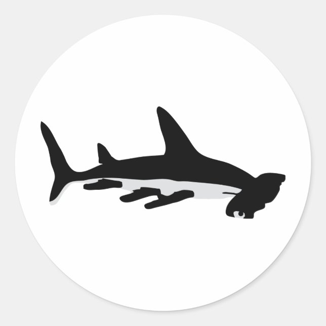 hammerhead shark classic round sticker (Front)