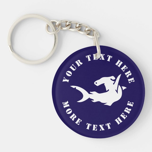 Hammerhead shark custom keychain (Front)