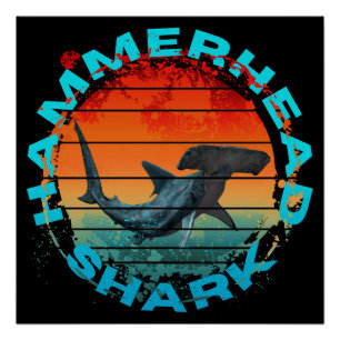 Hammerhead shark fishermen fishing lover gift  poster