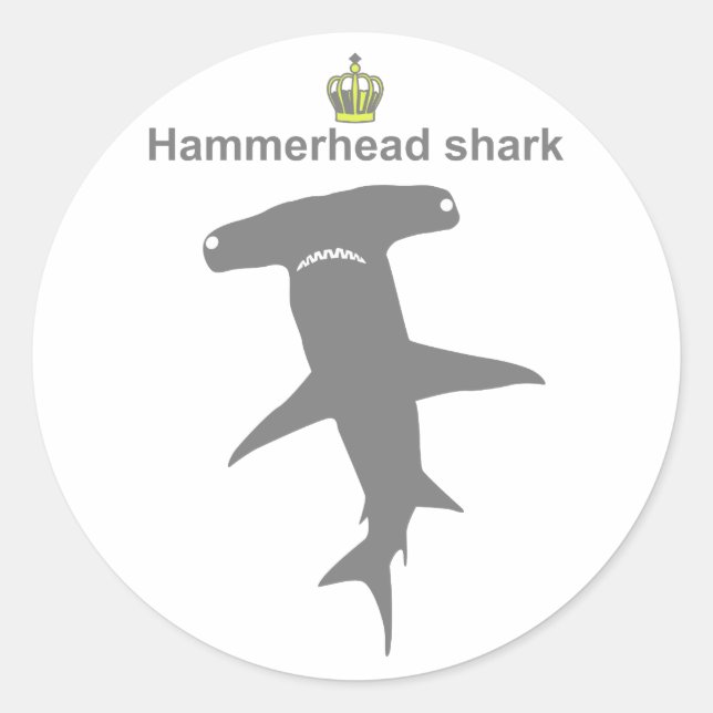 Hammerhead shark g5 classic round sticker (Front)