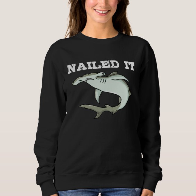 Hammerhead Shark Head Tooth Sweatshirt (Front)