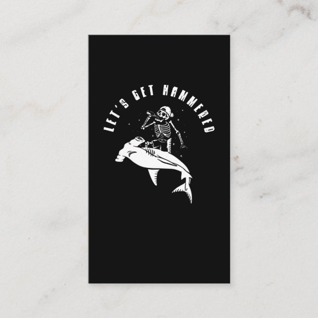 Hammerhead Shark Party Funny Beer Drinking Humour Business Card (Front)