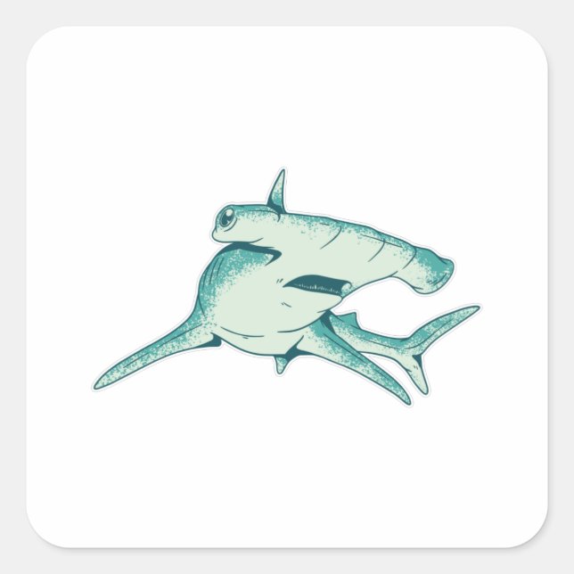 Hammerhead shark square sticker (Front)