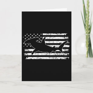 Hammerhead Shark Us Flag Independence Day Card