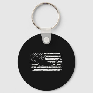 Hammerhead Shark Us Flag Independence Day Key Ring