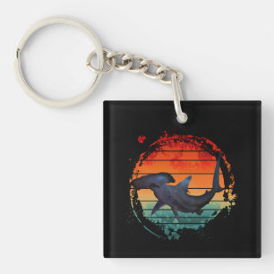 HAMMERHEAD SHARK VINTAGE SUNSET KEY RING