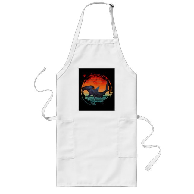 HAMMERHEAD SHARK VINTAGE SUNSET LONG APRON (Front)