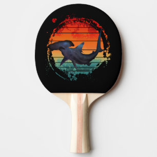 HAMMERHEAD SHARK VINTAGE SUNSET PING PONG PADDLE