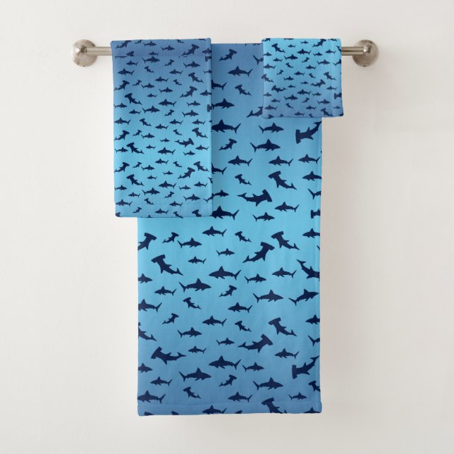 Hammerhead Sharks Bath Towel Set (Insitu)