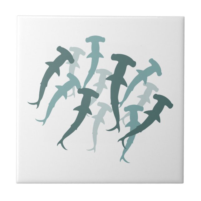 Hammerhead Sharks Ceramic Tile (Front)