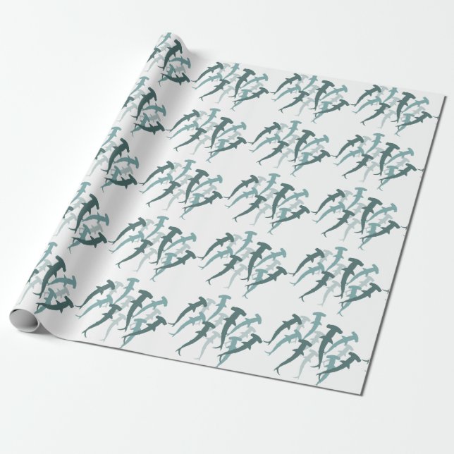 Hammerhead Sharks Wrapping Paper (Unrolled)
