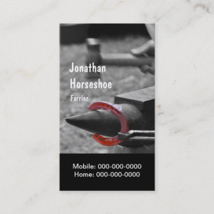 Hammering a hot shoe into shape business card