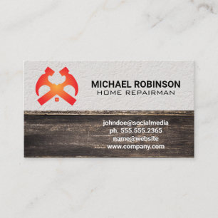 Hammers and Home   Wall Wood Business Card