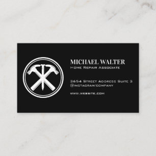 Hammers and Nail   Carpentry Logo Business Card
