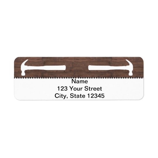 Hammers and Nails Construction Return Address Label