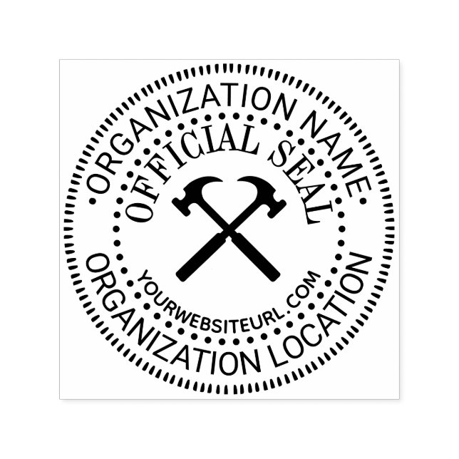 Hammers Generic Custom Official Seal Nm Loc URL Self-inking Stamp (Design)