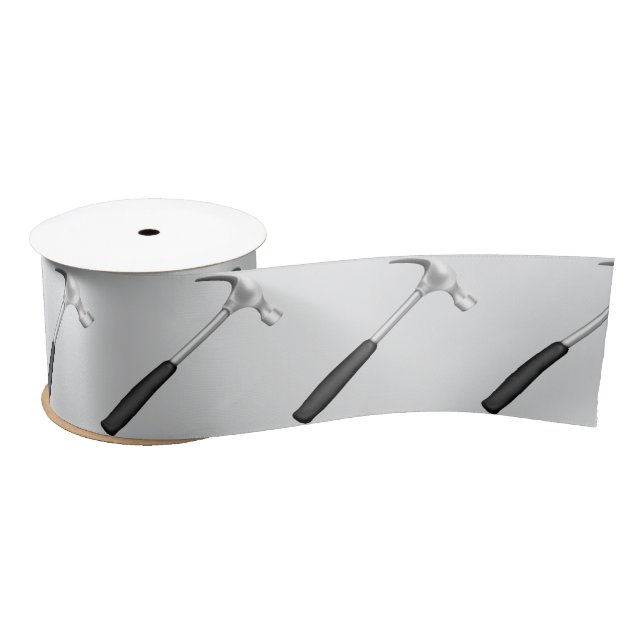 Hammers On White Background Satin Ribbon (Spool)
