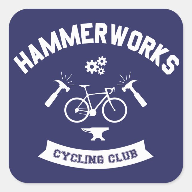 Hammerworks Cycling Club Square Sticker (Front)