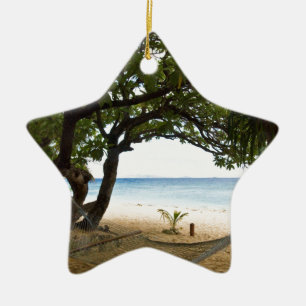 Hammock at South Sea Island, Fiji Ceramic Ornament