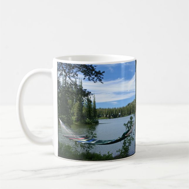 Hammock, Bench, Mountain Lake Mug (Left)