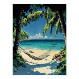 Hammock by the Sea Poster